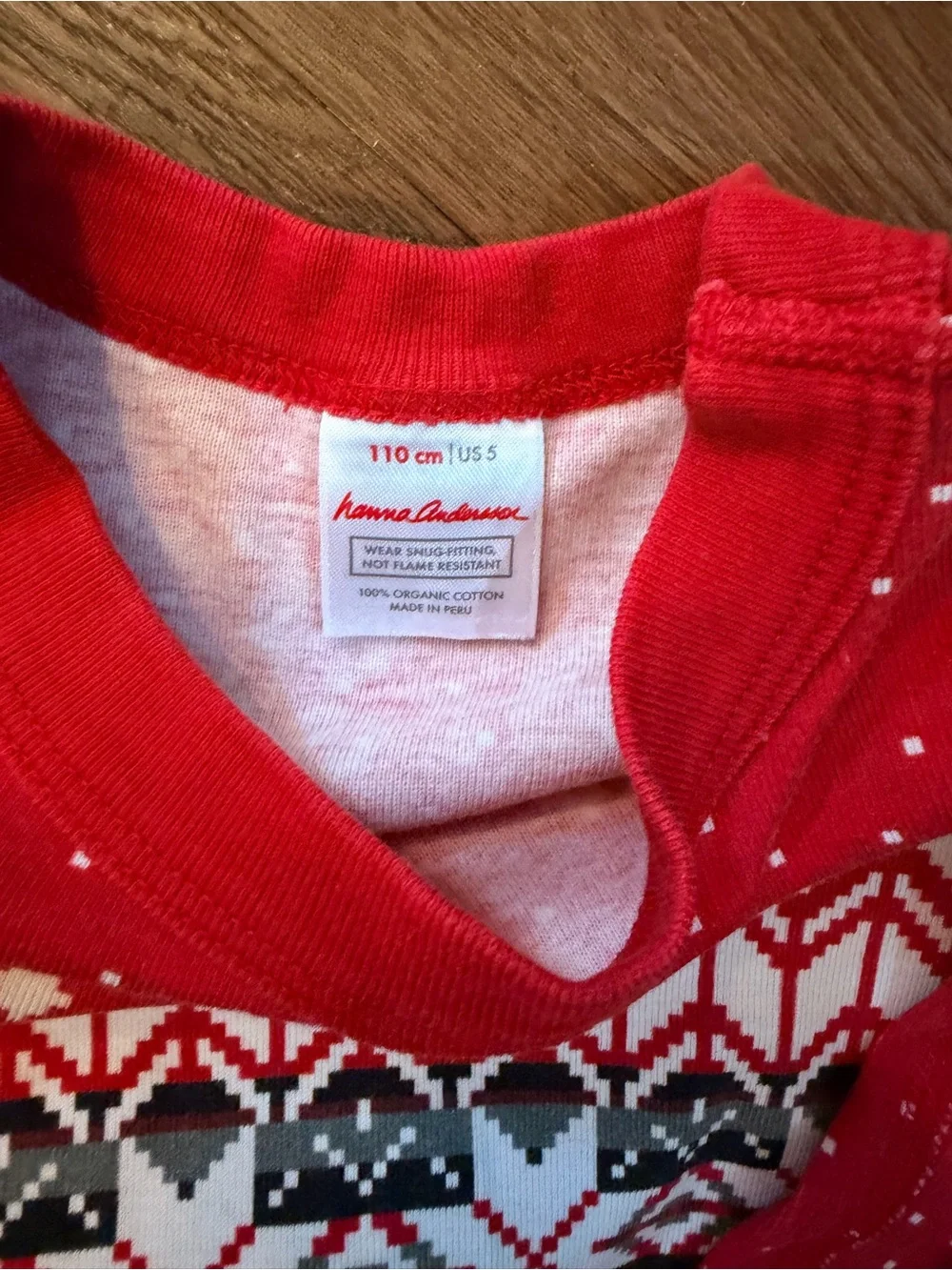 Hanna Andersson Christmas Fair Isle Pajamas 110 US 5 Organic Cotton